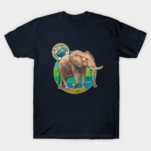 EDGE OF EXTINCTION African Forest Elephant T-Shirt by rorabeenie